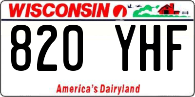 WI license plate 820YHF