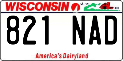 WI license plate 821NAD