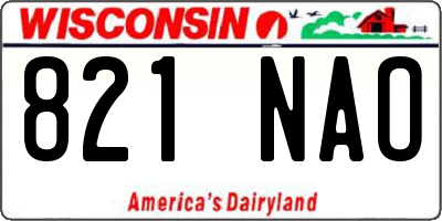 WI license plate 821NAO