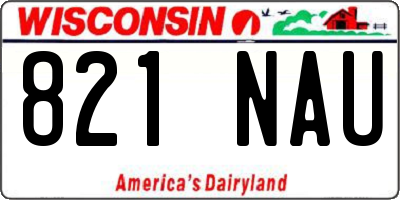 WI license plate 821NAU