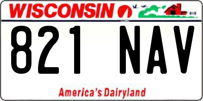 WI license plate 821NAV
