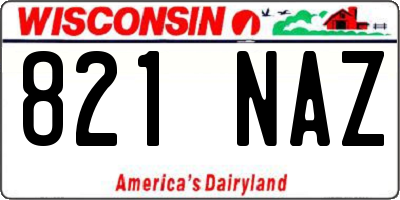 WI license plate 821NAZ