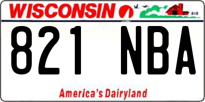 WI license plate 821NBA