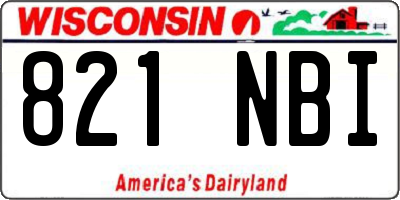 WI license plate 821NBI