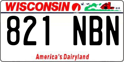 WI license plate 821NBN