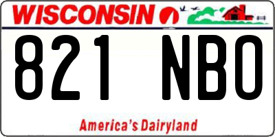 WI license plate 821NBO