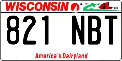 WI license plate 821NBT