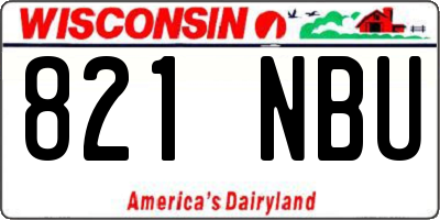 WI license plate 821NBU