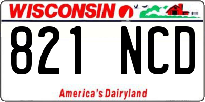 WI license plate 821NCD