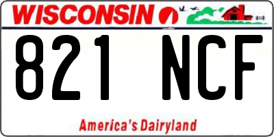 WI license plate 821NCF