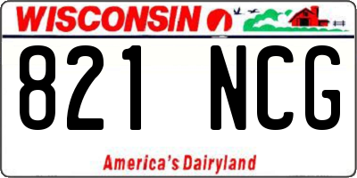 WI license plate 821NCG