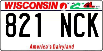 WI license plate 821NCK