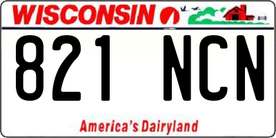 WI license plate 821NCN
