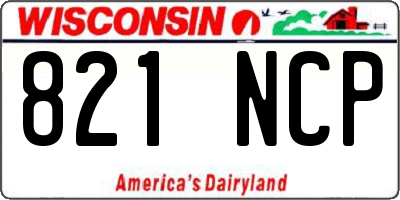 WI license plate 821NCP