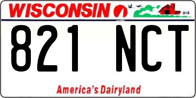 WI license plate 821NCT