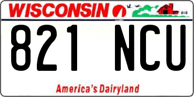 WI license plate 821NCU