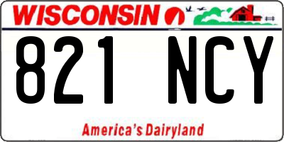 WI license plate 821NCY