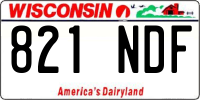 WI license plate 821NDF