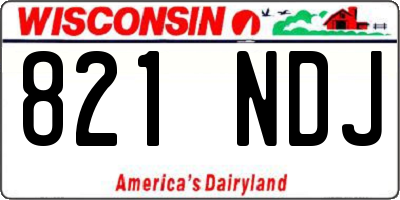 WI license plate 821NDJ