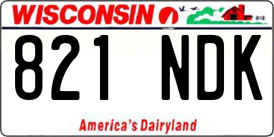 WI license plate 821NDK