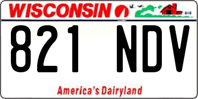 WI license plate 821NDV