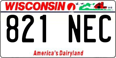 WI license plate 821NEC