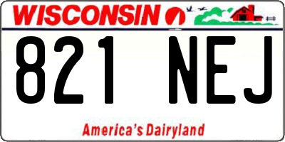 WI license plate 821NEJ