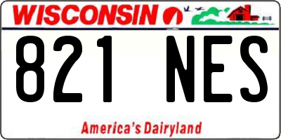 WI license plate 821NES