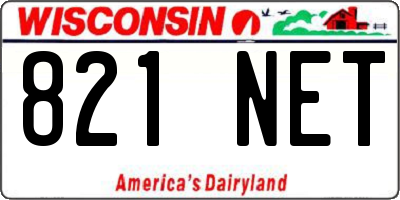 WI license plate 821NET