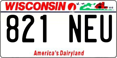 WI license plate 821NEU