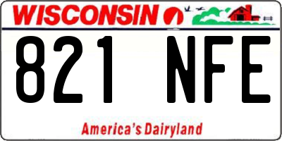 WI license plate 821NFE