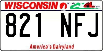 WI license plate 821NFJ