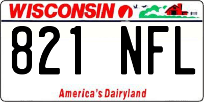WI license plate 821NFL