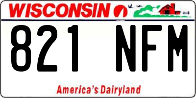 WI license plate 821NFM