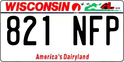 WI license plate 821NFP
