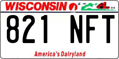 WI license plate 821NFT