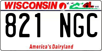 WI license plate 821NGC