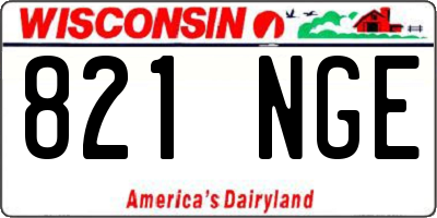 WI license plate 821NGE