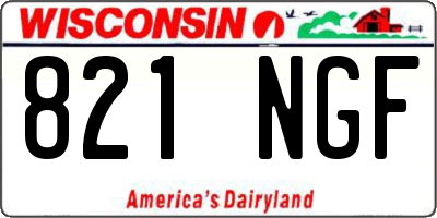 WI license plate 821NGF