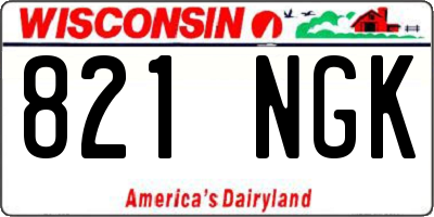 WI license plate 821NGK