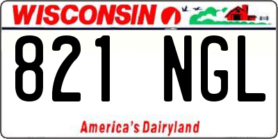 WI license plate 821NGL
