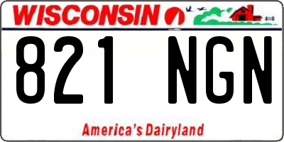 WI license plate 821NGN
