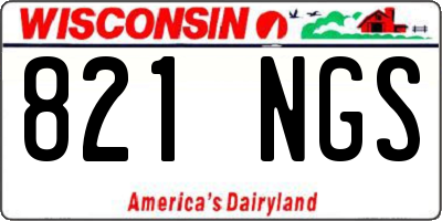 WI license plate 821NGS