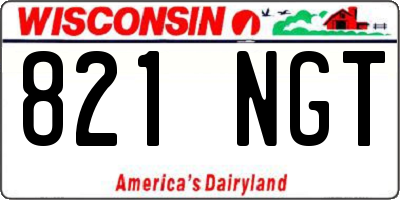 WI license plate 821NGT