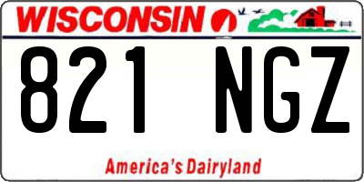 WI license plate 821NGZ