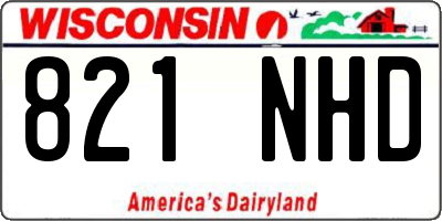 WI license plate 821NHD