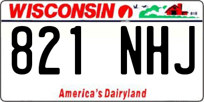 WI license plate 821NHJ