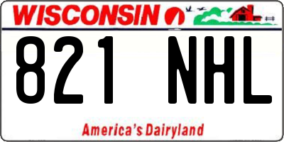 WI license plate 821NHL