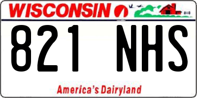 WI license plate 821NHS