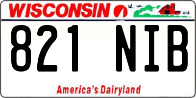 WI license plate 821NIB